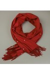 emartbuy Châle, Écharpe, Étole, Foulard De Luxe Décoré Avec Des Perles, Super Doux, Chaud, Confortable - Rouge
