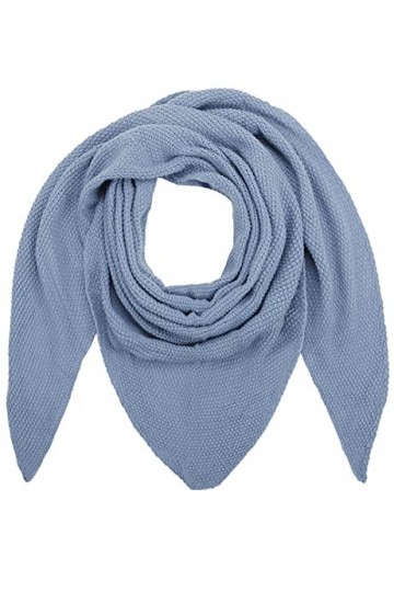 Ever Bloom Écharpe triangle en tricot doux pour femme - Écharpe en tricot léger - Pour femme et fille - Couleur unie - 195 x 