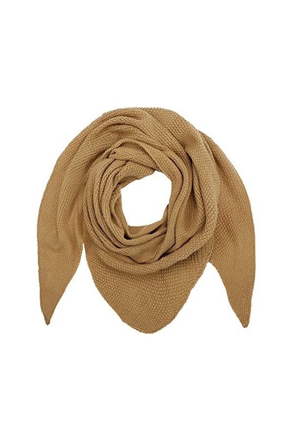 Ever Bloom Écharpe triangle en tricot doux pour femme - Écharpe en tricot léger - Pour femme et fille - Couleur unie - 195 x 