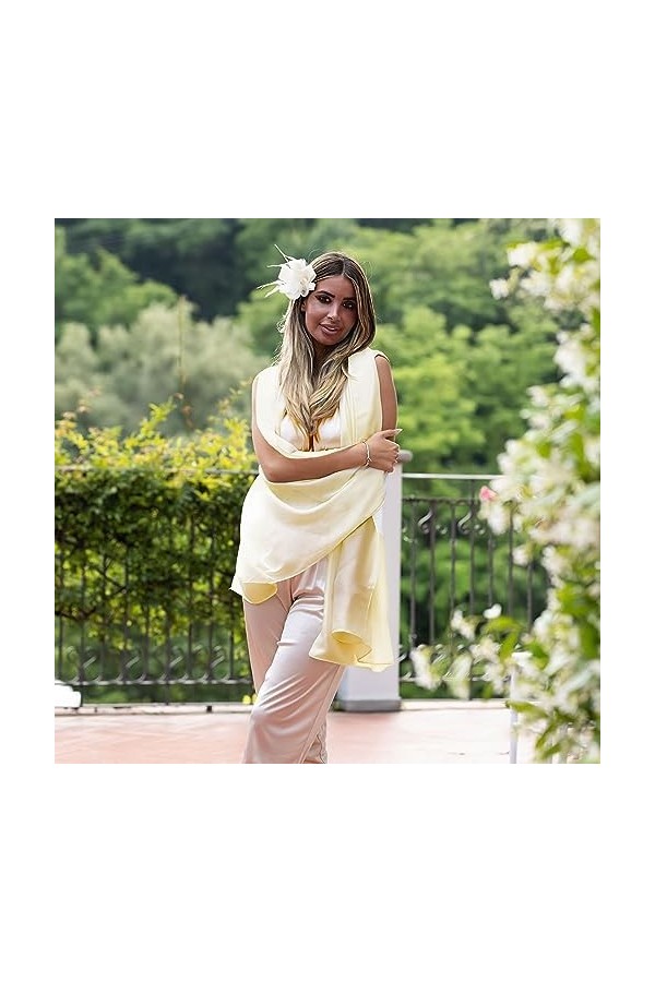 Colours & Beauty Étole Femme Elégant Cérémonie Blanc Ivoire | Étole Femme Cérémonie | Echarpe Femme | Echarpe dété Pour Femm