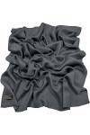 CJ Apparel Noir de Charbon Echarpe Secondes en Châle Solide Couleur Unie Conception Wrap Étole Pashmina