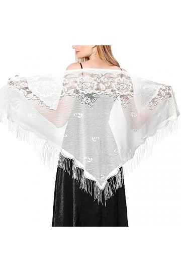 Ladiery Châle Pashmina, Blanc, 180×70 cm / 71" x 28" Femme