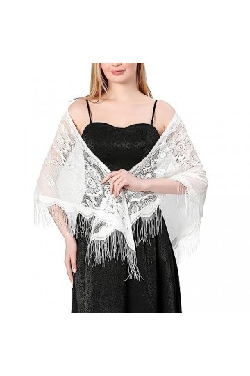Ladiery Châle Pashmina, Blanc, 180×70 cm / 71" x 28" Femme