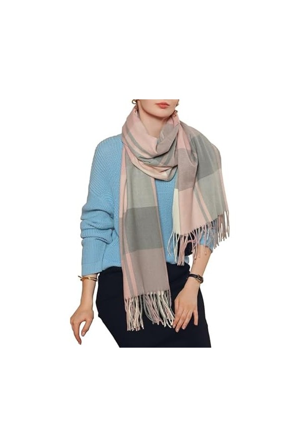 SEEKWISH Écharpe Femme Hiver Long Grand Châle Étole Épais Chaud Imitation Cachemire