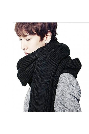 Écharpe Unisexe Mode Foulard Silencieux Automne Hiver Couple Echarpes Tricoté Chaudes Grande Echarpe Couverture en Laine Bavo