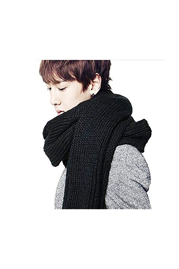 Écharpe Unisexe Mode Foulard Silencieux Automne Hiver Couple Echarpes Tricoté Chaudes Grande Echarpe Couverture en Laine Bavo