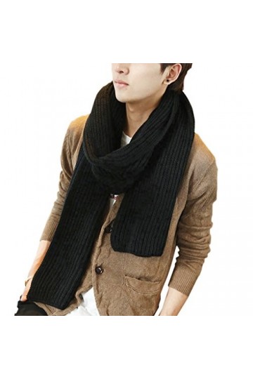 Écharpe Unisexe Mode Foulard Silencieux Automne Hiver Couple Echarpes Tricoté Chaudes Grande Echarpe Couverture en Laine Bavo