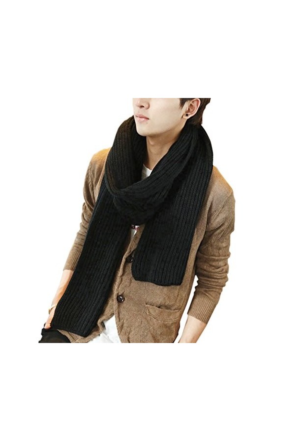 Écharpe Unisexe Mode Foulard Silencieux Automne Hiver Couple Echarpes Tricoté Chaudes Grande Echarpe Couverture en Laine Bavo
