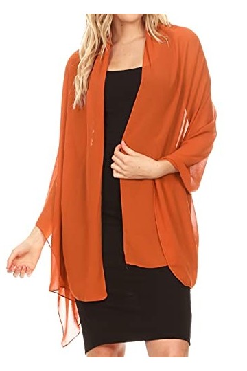 Sakkas 18225 - Jona Femmes Doux Transparent En Mousseline De Soie De Mariée Soirée De Mariage Écharpe Châle Wrap Stole - Roui