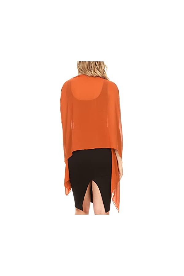 Sakkas 18225 - Jona Femmes Doux Transparent En Mousseline De Soie De Mariée Soirée De Mariage Écharpe Châle Wrap Stole - Roui