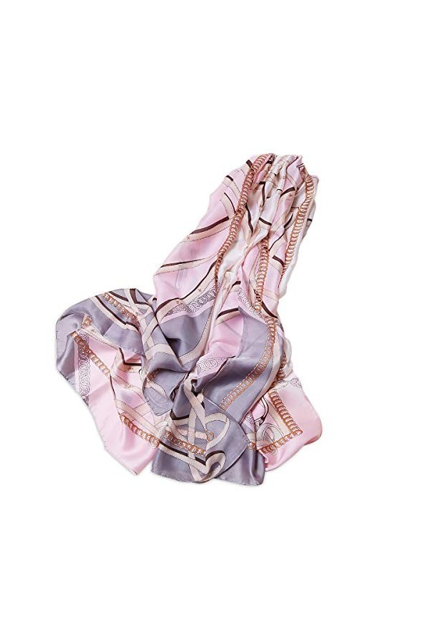 LumiSyne Foulards En Soie Motif De Peinture dArt Rétro Écharpe Soie Naturelle dAutomne Hiver Etoles Châle De Plage Toute La