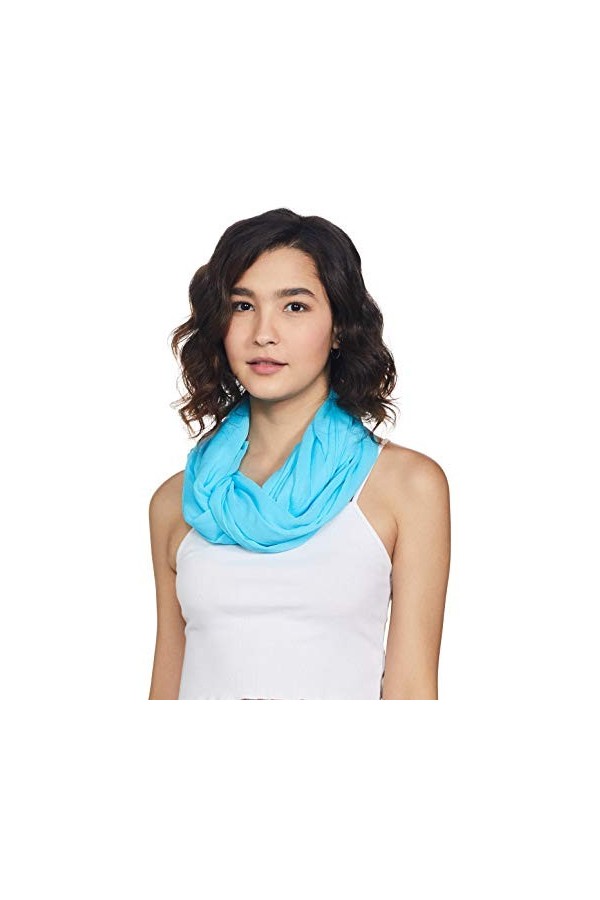 Stylore Écharpe en mousseline de soie légère douce et transparente longue pour toutes les saisons, turquoise, 18" x 64"