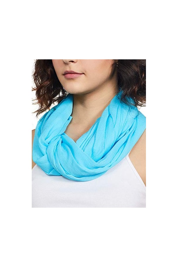 Stylore Écharpe en mousseline de soie légère douce et transparente longue pour toutes les saisons, turquoise, 18" x 64"