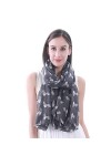 Lina & Lily Écharpe Châle Foulard Femme Bufanda Imprimé Chiens - Cocker Anglais Gris 