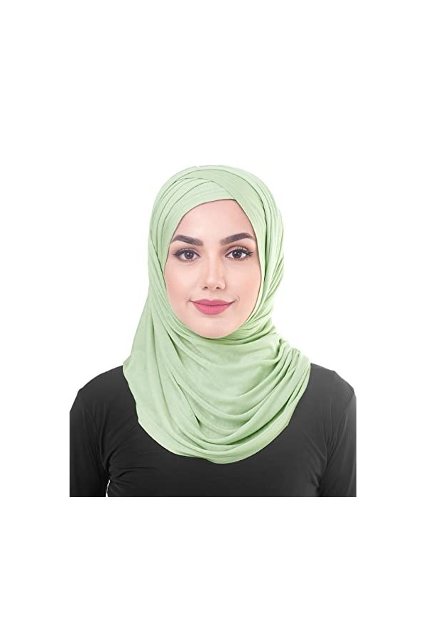 InEssence© Écharpe en jersey viscose marron citrouille épicée pour femme et fille Grande taille Hijab