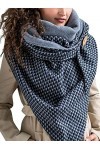 UMIPUBO Femmes Écharpe Triangle Hiver Châle Avec Bouton Chaud Enveloppe Douce Écharpes Foulard Imprimé Rétro Écharpe épaisse 