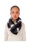 Lina & Lily Écharpe tube Infinity unisexe en fausse fourrure ultra douce, noir/blanc, taille unique