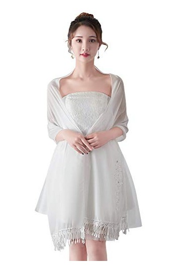 YAOMEI Femme Echarpe Châles Foulards, Broderie Etoles écharpe Fichus de tête Les mariages Mariée Bridemaids Tenue de soirée F