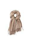 Écharpe longue à franges pour femme - Sensation cachemire, camel, taille unique
