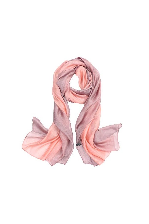 Sawekin Foulard pour femme - Écharpe dété - Dégradé de couleur - Pour robe de soirée - Fête de mariage - Écharpe en soie - É