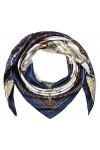 corciova Foulard carré en satin pour femme 35 x 35 cm, 471 Ceintures Bleu Marine