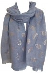 GlamLondon Écharpe pour femme Motif hérissons - Bleu - Large