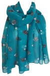 GlamLondon Écharpe pour femme Motif hérissons - Bleu - Large