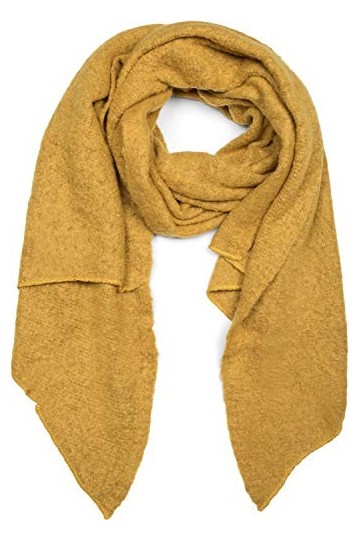 styleBREAKER écharpe pour femmes en tissu uni souple et asymétrique, hiver, étole, foulard 01017118, couleur:Moutarde