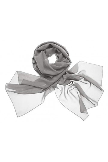 Dresstells, Femme pashmina châle écharpe étole en mousseline polyester printemps/été,Argenté,200cm×75cm