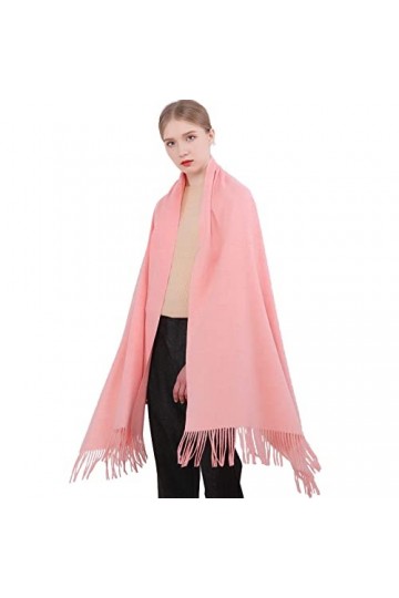 RIIQIICHY Femmes Écharpe Pashmina Châles Etole Cachemire Laine Hiver Longues Grande Chauds Écharpes corail