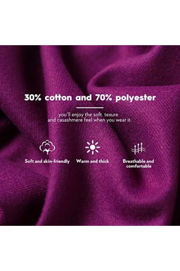 Foulard Echarpe Automne Femme Homme 200 * 70CM Hiver Double Couleurs Touché Soyeux Elégant Châle Doux pour Mariage Party Soir