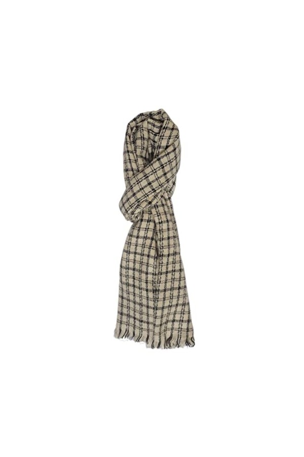 Écharpe longue unisexe pour femme - Grande écharpe dhiver chaude en tartan, rouge/noir/gris/blanc, taille unique