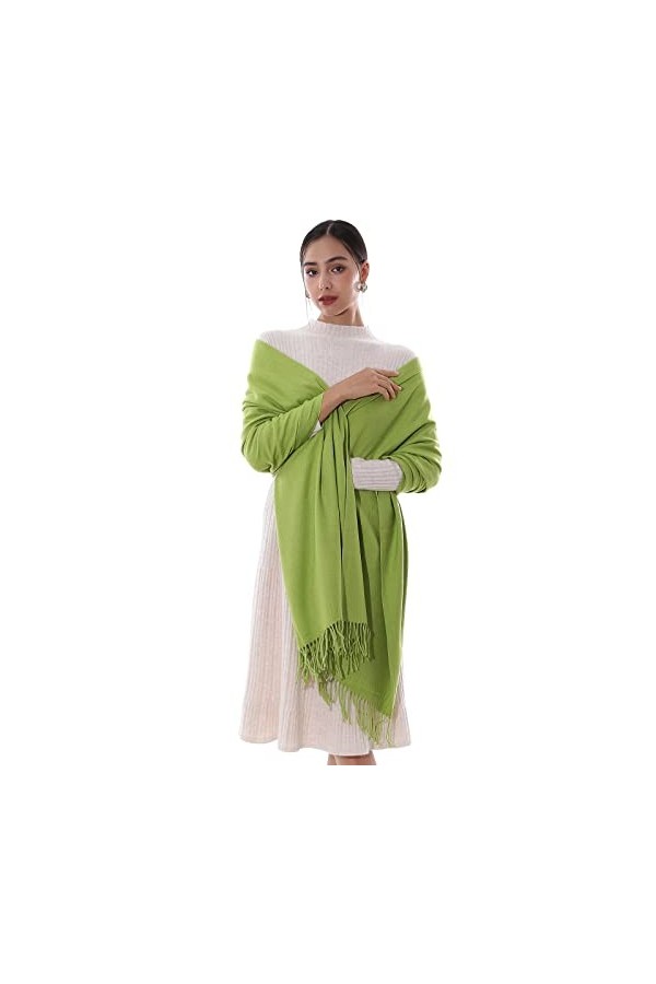RIIQIICHY Écharpe Femme Hiver Châle Etole&nbsp;Chaud Vert Pashmina Foulard Grosse Grande Mariage Etole