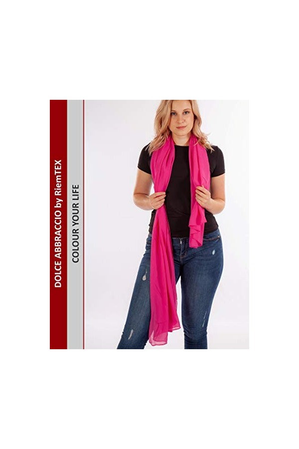 DOLCE ABBRACCIO by RiemTEX PRIMAVERA Écharpe et foulards Pashmina en mousseline de soie pour été printemps toute lannée XXL 
