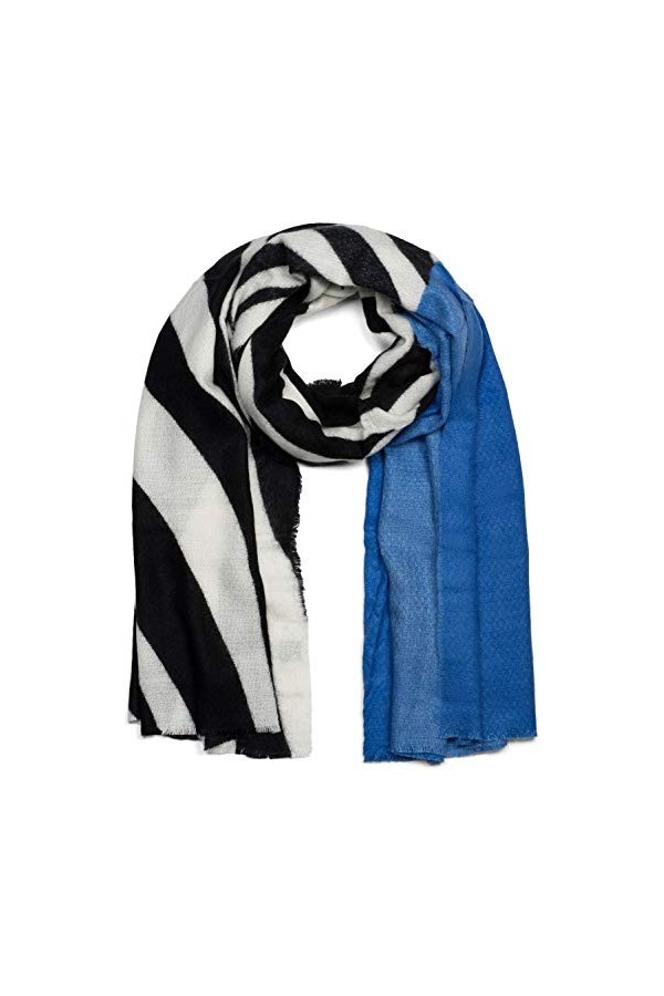 styleBREAKER écharpe pour femmes avec motif zèbre et rayures colorées et des franges sur le pourtour, hiver, étole, foulard 0