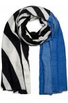 styleBREAKER écharpe pour femmes avec motif zèbre et rayures colorées et des franges sur le pourtour, hiver, étole, foulard 0