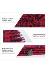 Écharpe tartan pour femme - Longue écharpe dhiver pour femme, douce et chaude - Style britannique - Avec pompons, Rouge-a, t