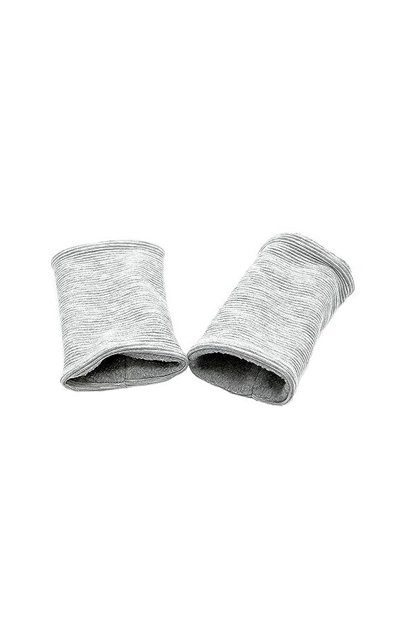 Britta Meier Chauffe-pouls manchons en jersey côtelé et polaire de coton, marque Atelier de couture, Gris clair chiné, tail