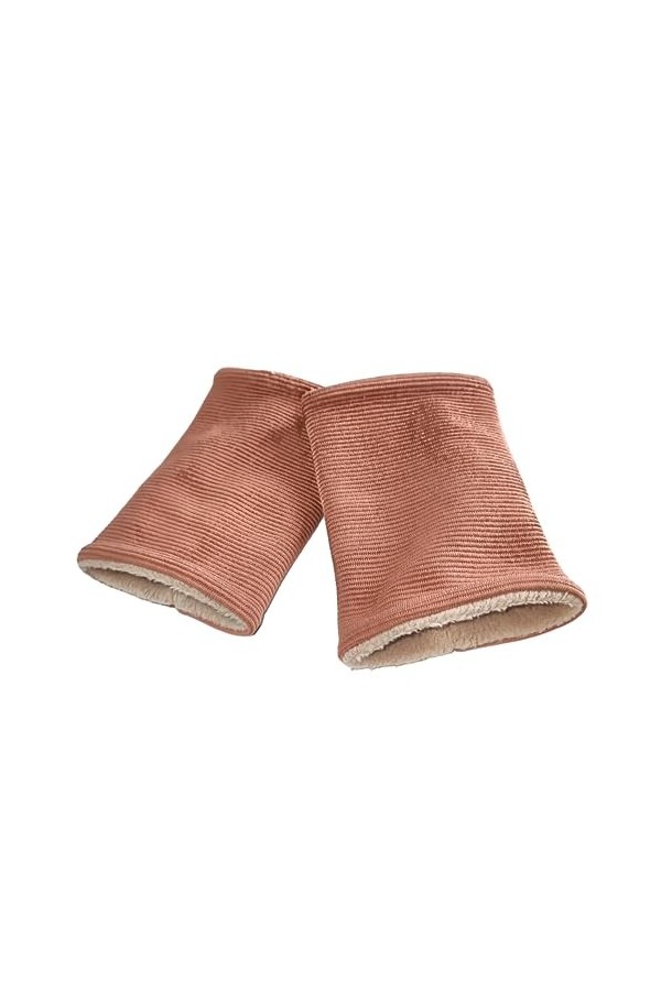 Britta Meier Chauffe-pouls manchons en jersey côtelé et polaire de coton, marque Atelier de couture, Gris clair chiné, tail