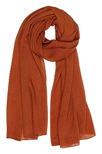 Caspar SC509 Écharpe élégante pour femme Motif rayures, orange rouille, taille unique