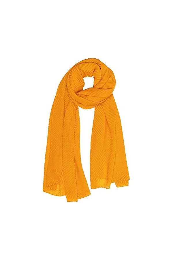 Caspar SC509 Écharpe élégante pour femme Motif rayures, orange rouille, taille unique
