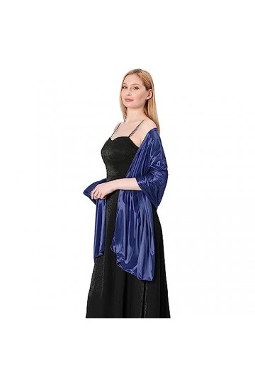 LumiSyne Femme Étole Châle En Satin Soyeux Pour Robe De Soirée Couleur Unie Foulards Longue Léger Elégante Etole Mariage Bell