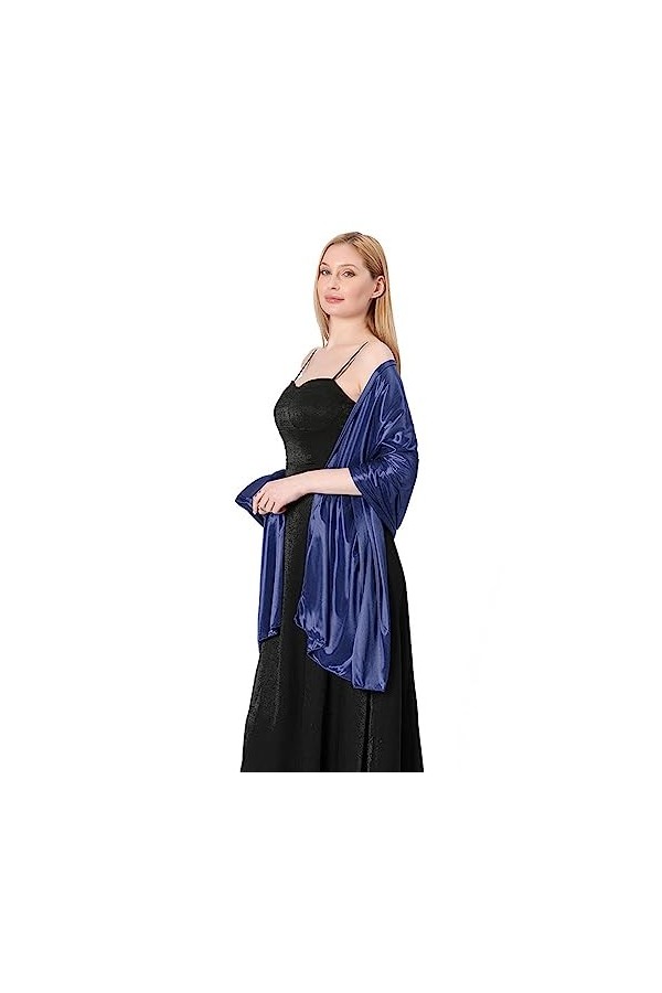 LumiSyne Femme Étole Châle En Satin Soyeux Pour Robe De Soirée Couleur Unie Foulards Longue Léger Elégante Etole Mariage Bell
