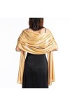 LumiSyne Femme Étole Châle En Satin Soyeux Pour Robe De Soirée Couleur Unie Foulards Longue Léger Elégante Etole Mariage Bell