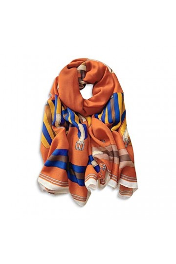 LumiSyne Femmes Foulard En Coton Lin Imprimé Fleur Lettre Mode Style Écharpes Dames Légère Et Doux Longue Écharpe Grand Châle