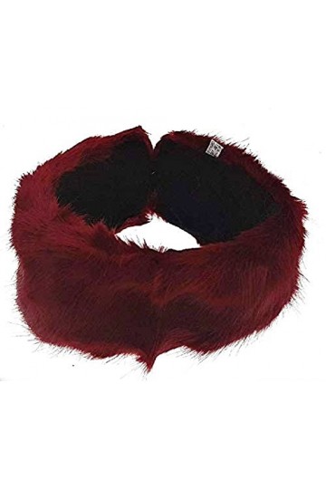 KIRALOVE Col en fourrure synthétique - étole - fille - couleur rouge bordeaux - idée cadeau - excellente qualité