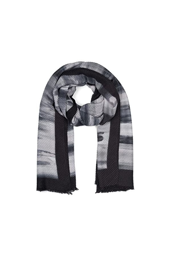 styleBREAKER Echarpe plissée pour dames avec motif de coups de pinceau encadré, look Crash, étole dhiver chaude Multicolore 