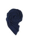 koshurart laine foulards en soie étoles solide plaid & wraps doux cachemire feel pour les femmes et les hommes 28" x 79" blu