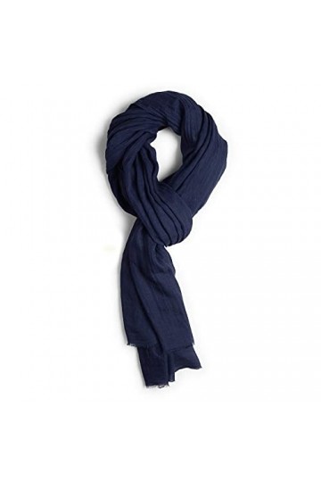 koshurart laine foulards en soie étoles solide plaid & wraps doux cachemire feel pour les femmes et les hommes 28" x 79" blu