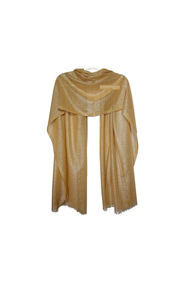 GFM Écharpe de soirée scintillante pour femme, .Smx17-mtdch-jaune moutarde, L